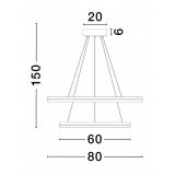 NOVA LUCE 9695239 | Cantria Nova Luce visiace svietidlo - TRIAC kruhový regulovateľná intenzita svetla, vedenie je možné zkrátiť 1x LED 7643lm 3000K čierna, mosadz, opál