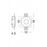 NOVA LUCE 9879104 | Tobia Nova Luce zabudovateľné svietidlo štvorec malovatelné 120x120mm 1x GU10 biela