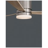 NOVA LUCE 9953016 | Satin Nova Luce svietidlo s ventilátorom stropné diaľkový ovládač 1x LED 650lm 3000K nikel, natur, biela