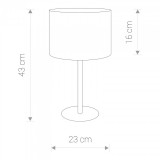 NOWODVORSKI 8982 | Hotel Nowodvorski stolové svietidlo 43cm prepínač na vedení 1x E27 chróm, ecru