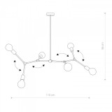 NOWODVORSKI 9138 | Twig Nowodvorski luster svietidlo otočné prvky 6x E27 čierna