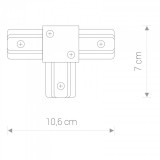 NOWODVORSKI 9186 | Profile Nowodvorski prvok systému - tvarovka T doplnok čierna