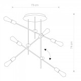 NOWODVORSKI 9297 | Axis Nowodvorski stropné svietidlo otočné prvky 6x E27 čierna, mosadz