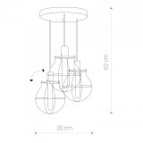 NOWODVORSKI 9740 | Manufacture Nowodvorski stropné svietidlo otočné prvky 3x E27 čierna, mosadz