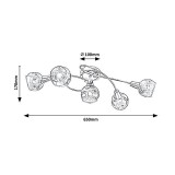 RABALUX 5349 | Tamara-RA Rabalux stropné svietidlo 5x E14 chróm, dym