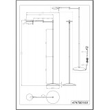 TRIO 474790107 | Kazan Trio stojaté svietidlo 120cm dotykový prepínač s reguláciou svetla otočné prvky, regulovateľná intenzita svetla 1x LED 800lm 3000K matný nikel