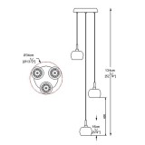 ZUMA LINE P0076-03M | Crystal-ZL Zuma Line visiace svietidlo kruhový 3x G9 chróm, dym, priesvitné