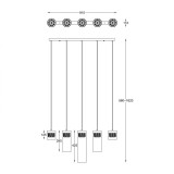 ZUMA LINE P0389-05E-B5AC | Gem Zuma Line visiace svietidlo 5x G9 chróm, priesvitné, krištáľ