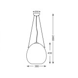 ZUMA LINE P19066B-D38 | Moon-ZL Zuma Line visiace svietidlo vedenie je možné zkrátiť 1x E27 chróm, dym, priesvitné