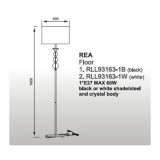 ZUMA LINE RLL93163-1B | Rea Zuma Line stojaté svietidlo kruhový 160cm nožný vypínač 1x E27 chróm, čierna, biela