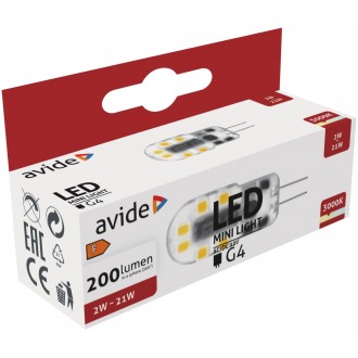 AVIDE ABG4WW-2W-B | G4 2W Avide LED svetelný zdroj svietidlo 200lm 3000K 270°