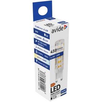 AVIDE ABG9CW-4.2W | G9 4,2W Avide LED svetelný zdroj svietidlo 450lm 6400K 220°