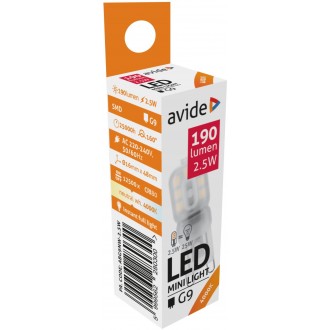 AVIDE ABG9NW-2.5W | G9 2,5W Avide LED svetelný zdroj svietidlo 190lm 4000K 160°