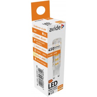 AVIDE ABG9NW-4.2W | G9 4,2W Avide LED svetelný zdroj svietidlo 450lm 4000K 220°