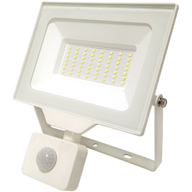 AVIDE ABLRFLNW-50W-PIR | AV-Flood-Slim Avide svetlomet reflektory svietidlo pohybový senzor 1x LED 5000lm 4000K IP44 čierna