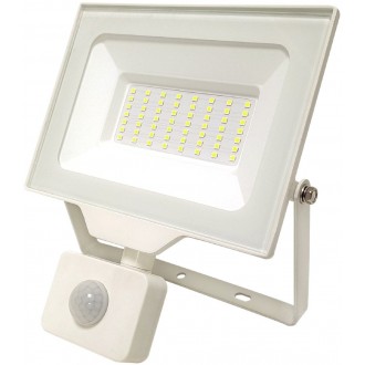 AVIDE ABLRFLNW-50W-PIR-W | AV-Flood-Slim Avide svetlomet reflektory svietidlo pohybový senzor 1x LED 5000lm 4000K IP44 biela