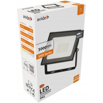 AVIDE ABSSFLNW-30WQC | AV-Flood-Slim Avide svetlomet reflektory svietidlo 1x LED 3000lm 4000K IP65 čierna