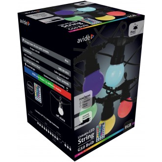 AVIDE AOS10LE40LR-RGB | AV-String-IP4 Avide náladové osvetlenie svietidlo - 5m diaľkový ovládač 10x LED RGBK IP44