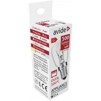 AVIDE AROB14WW-40W | E14 40W Avide žiarovka rúra - max 300 °C 300lm 3000K 360°