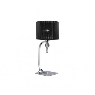 AZZARDO 0502 | Impress-AZ Azzardo stolové svietidlo 42cm prepínač 1x E27 chróm, čierna, krištáľ