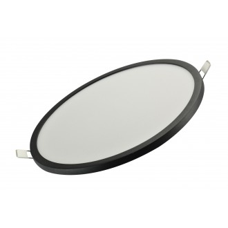 AZZARDO 4163 | Slim-AZ Azzardo zabudovateľné LED panel kruhový Ø225mm 1x LED 2000lm 3000K IP44 čierna, opál