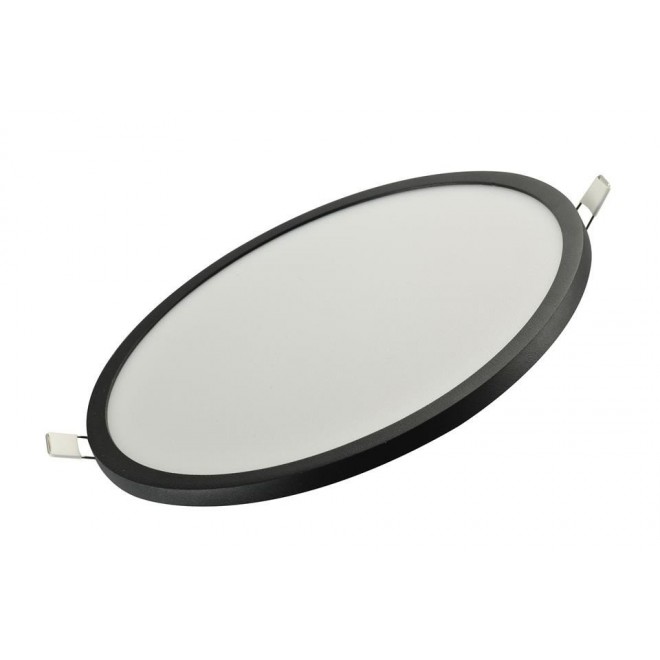 AZZARDO 4164 | Slim-AZ Azzardo zabudovateľné LED panel kruhový Ø225mm 1x LED 2000lm 4000K IP44 čierna, opál