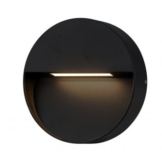 AZZARDO 4366 | Casoria Azzardo stenové svietidlo kruhový 1x LED 450lm 3000K IP54 čierna, priesvitné