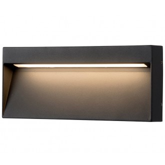 AZZARDO 4368 | Casoria Azzardo stenové svietidlo obdĺžnik 1x LED 450lm 3000K IP54 tmavošedá, priesvitné