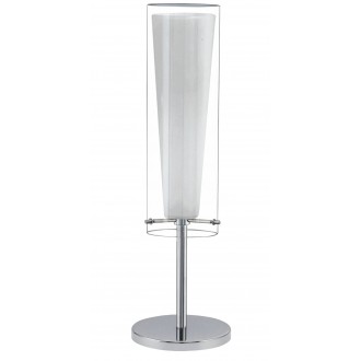 EGLO 89835 | Pinto Eglo stolové svietidlo 50cm prepínač na vedení 1x E27 chróm, biela, priesvitné
