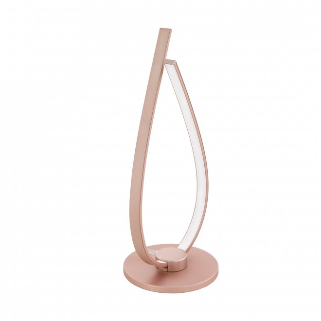 EGLO 97364 | Palozza Eglo stolové svietidlo kvapka 38cm prepínač na vedení 1x LED 1600lm 3000K ružové zlato, biela