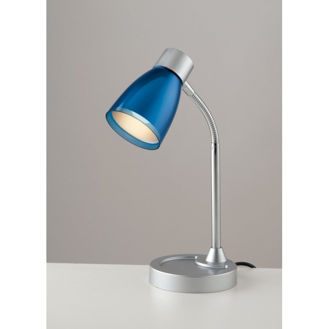 FANEUROPE LDT055ARK-BLU | Arkimede Faneurope stolové svietidlo Luce Ambiente Design 36cm prepínač flexibilné 1x E14 nikel, modrá