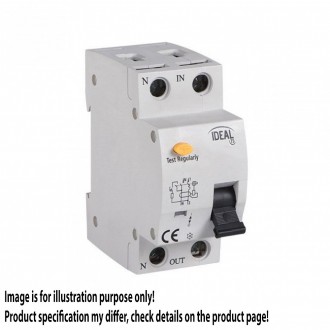 KANLUX 23217 | Kanlux prúdový chránič (FI relé) + nadprúdová ochrana 16A DIN35 modul, 2P C AC - KRO6-2/C16/30 - svetlo šedá, čierna, žltá