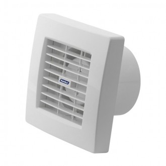 KANLUX 70925 | Kanlux trubkový ventilátor Ø100 100m3/h - TWISTER AOL 100 - štvorec prepínač na ťah s automatickou žalúziou, tepelná poistka IP24 UV biela