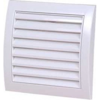 KANLUX ND15 | Kanlux ventilačná mriežka Ø150 pre potrubný ventilátor štvorec sieťka proti hmyzu UV biela