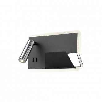 KLAUSEN 141001 | UNIQUE Board Klausen stenové svietidlo dva spínače 1x LED 624lm + 1x LED 160lm 3000K čierna, chróm, biela