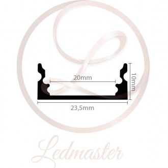 LEDMASTER 2024 | Ledmaster hliníkový led profil doplnok - LP103 - chrom, matné