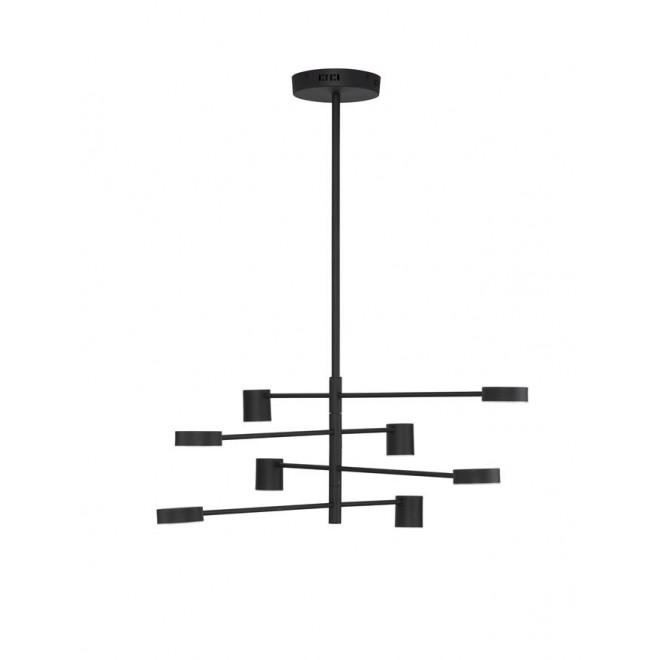 NOVA LUCE 9080122 | Nordik-NL Nova Luce visiace svietidlo - TRIAC regulovateľná intenzita svetla, otočné prvky 1x LED 690lm 3000K čierna, opál