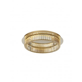 NOVA LUCE 9333079 | Aurelia-NL Nova Luce stropné svietidlo - TRIAC kruhový regulovateľná intenzita svetla 1x LED 1481lm 3500K zlatý, priesvitné, krištáľ
