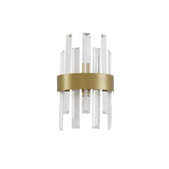NOVA LUCE 9695220 | Crown-NL Nova Luce stenové svietidlo 1x G9 matné zlato, priesvitné, krištáľ