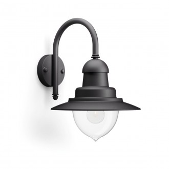 PHILIPS 01652/30/PN | Raindrop Philips stenové svietidlo 1x E27 IP44 čierna, priesvitné