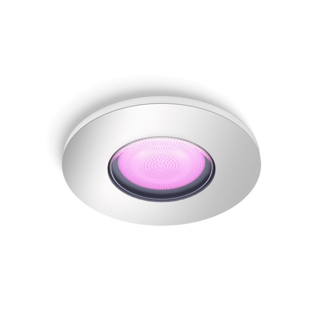 PHILIPS 8719514355347 | PHILIPS-hue-Xamento Philips zabudovateľné hue múdre osvetlenie kruhový regulovateľná intenzita svetla, meniace farbu, nastaviteľná farebná teplota, Bluetooth Ø94mm 1x GU10 350lm 2200 <-> 6500K chróm