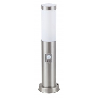 RABALUX 8267 | Inox Rabalux stojaté svietidlo 45cm pohybový senzor UV vzdorný plast 1x E27 IP44 UV zušľachtená oceľ, nehrdzavejúca oceľ, biela