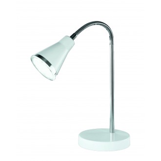 TRIO R52711101 | Arras Trio stolové svietidlo 47cm prepínač na vedení flexibilné 1x LED 350lm 3000K chróm, biela