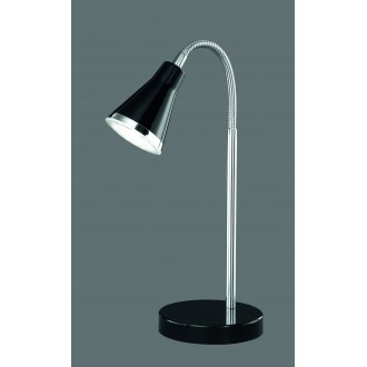 TRIO R52711102 | Arras Trio stolové svietidlo 47cm prepínač na vedení flexibilné 1x LED 350lm 3000K chróm, čierna