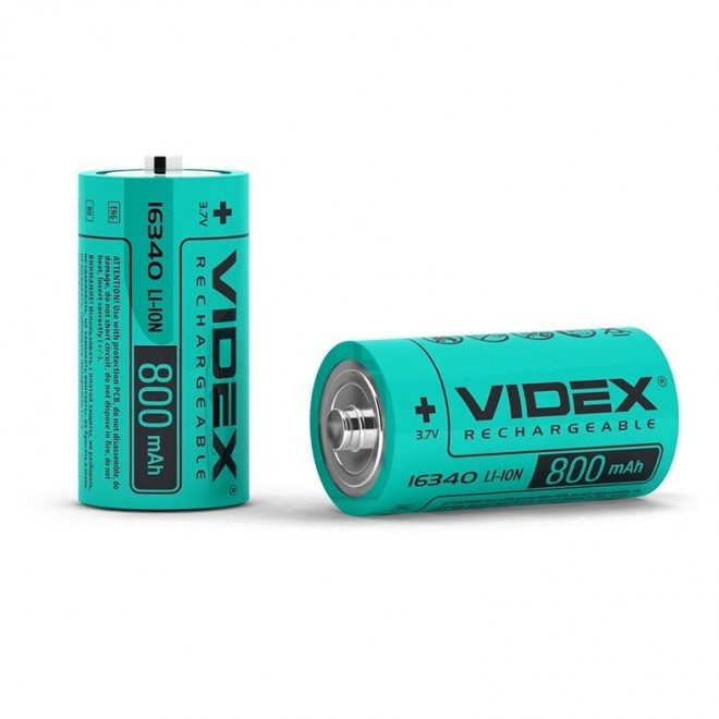 VIDEX 16340/800/1B | Videx akumulátor 16340 800mAh - LEDMASTER 5173 - modrá